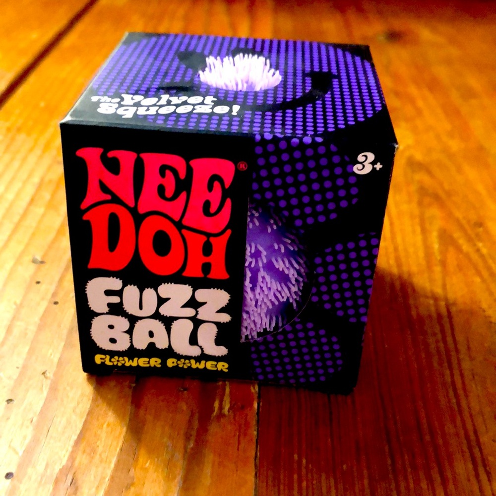 Super NeeDoh Fuzzball Stress Ball Fidget Toy - Huge 4.5" in Diameter - Purple